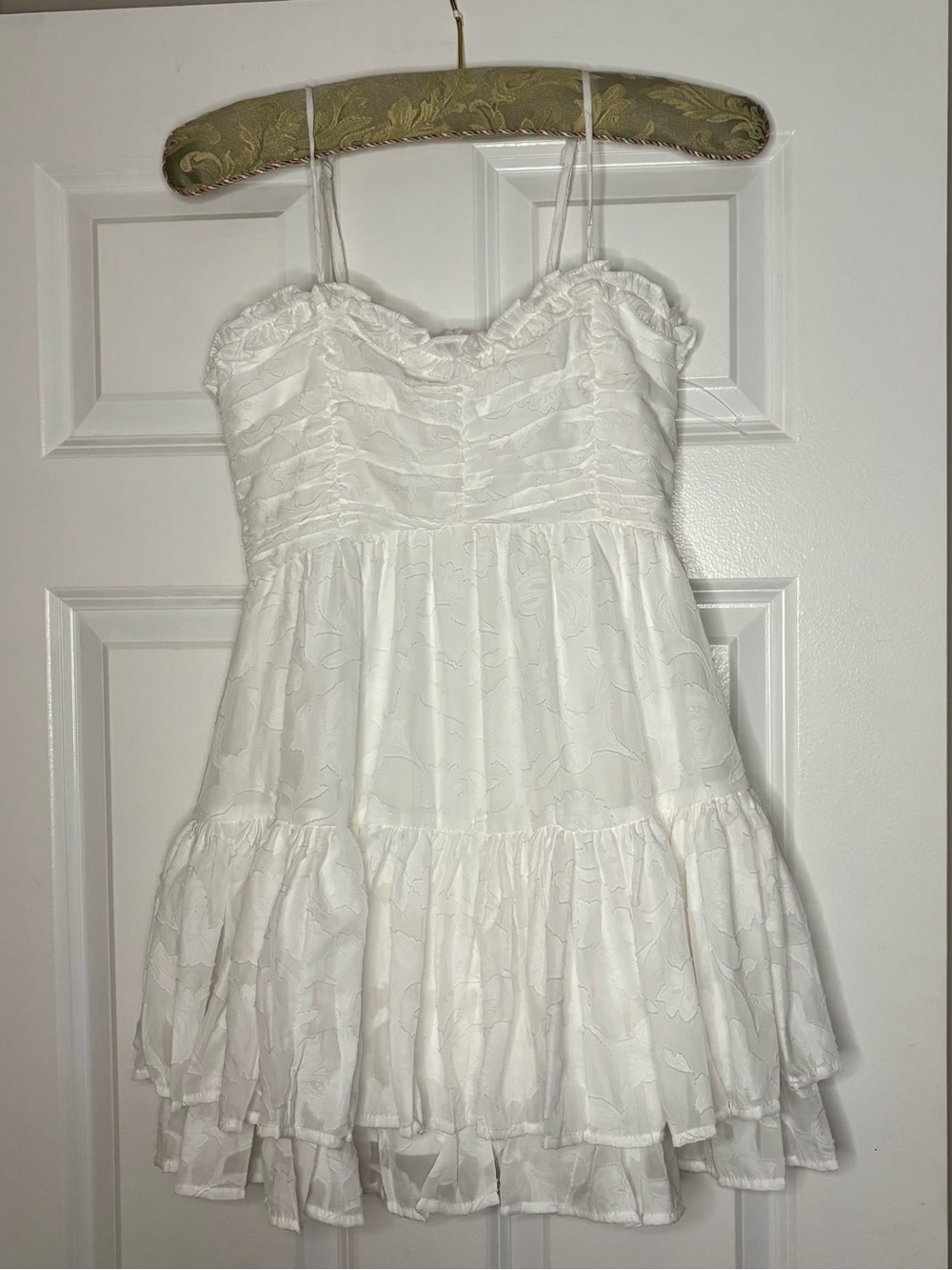 Altar’d State Clairyn Tiered Mini Dress White NWT Bridal Shower Graduation